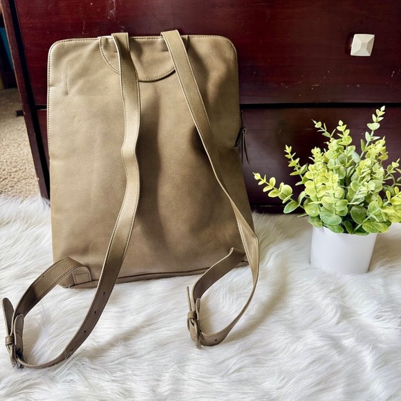 Universal Thread Goods Co. Olive Military Green Faux Leather Commuter Backpack - Picture 10 of 15